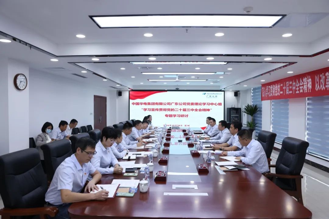华电广东公司党委召开“学习贯彻党的二十届三中全会精神”党委理论学习中心组专题学习研讨会